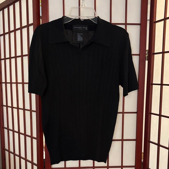August Silk Men's Classic Black Polo - Picture 1 of 2